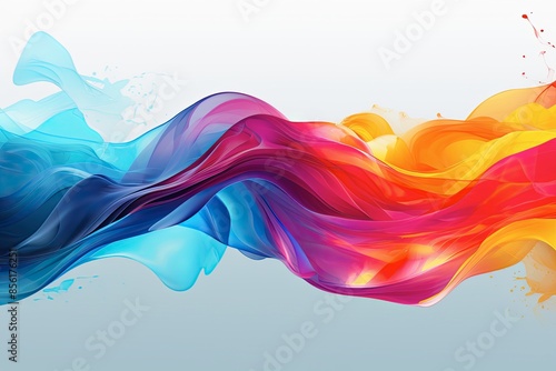 Color brush paint ribbon stroke swirl abstract splash background wave. Brush brushstroke color ribbon paint stroke flow shape wavy design paintbrush pen fluid rainbow element texture acrylic 3D