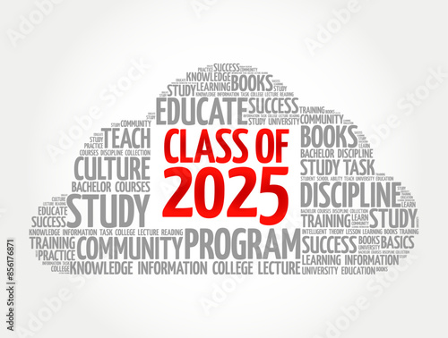 Class of 2025 - the group of students who graduated from high school or college in the year 2025, word cloud concept background