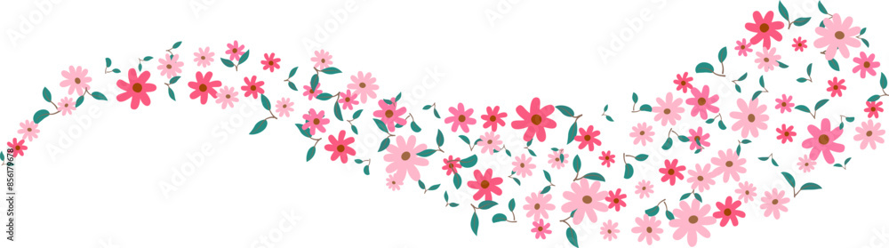 Spring flower flying element decoration freshening in nature background. botanical vector Spring flower flying element decoration freshening in nature background. botanical vector