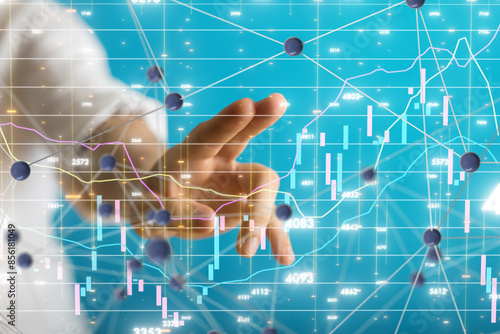 stock market 3d modern in hand