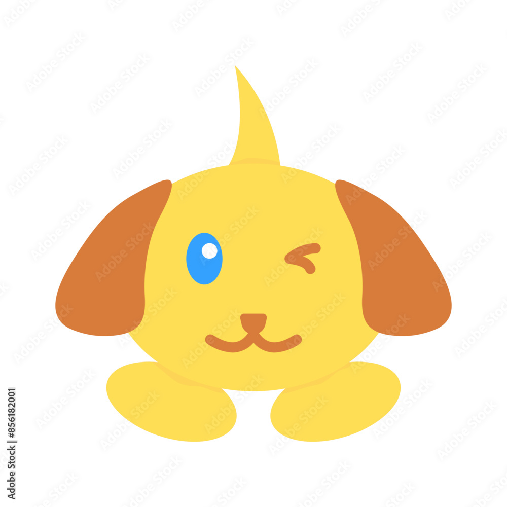 Obraz premium Cute Dog Flat