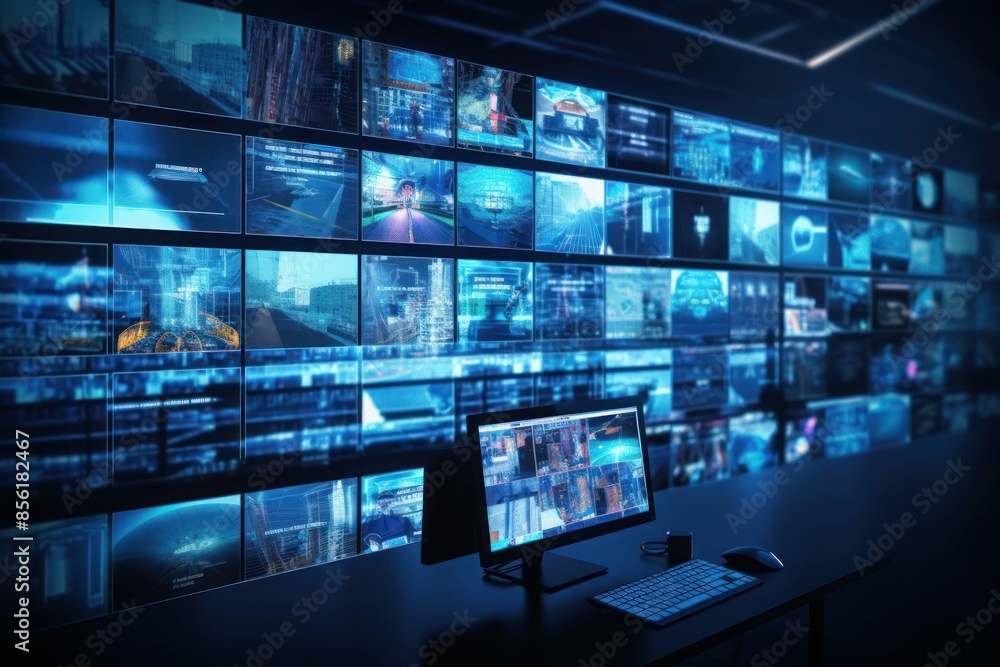 Watchful Eyes: Wide Banner Featuring CCTV Cameras and Security HUD Watchful Eyes: Wide Banner Featuring CCTV Cameras and Security HUD
