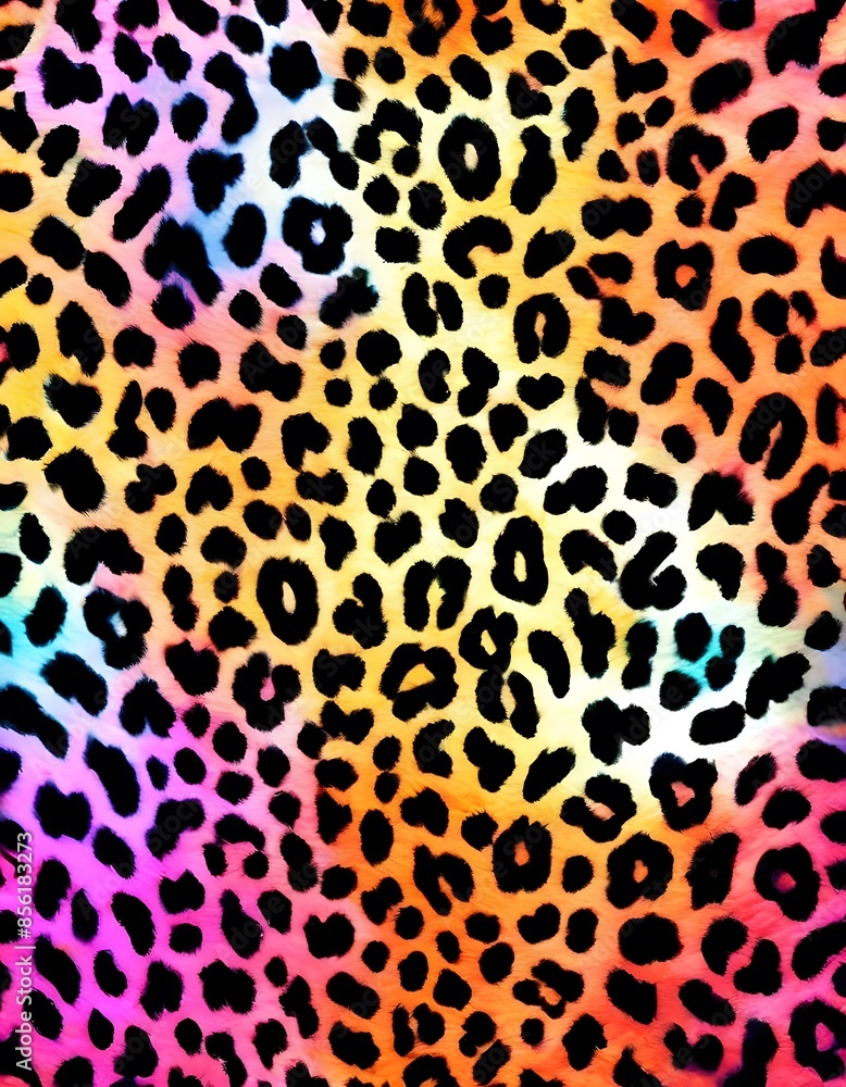 Obraz premium leopard background multicolored pattern animal pattern leather texture