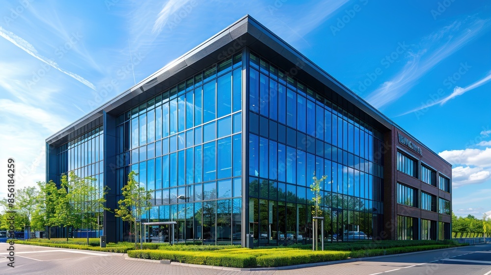 Modern Office Building with Glass Facade Modern Office Building with Glass Facade