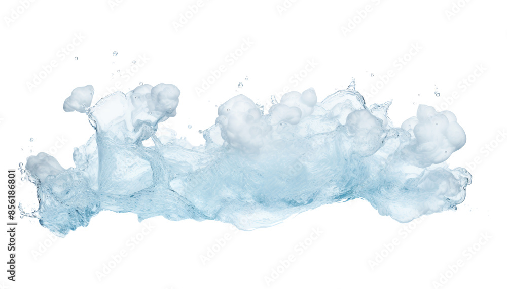 Fototapeta premium blue water splash isolated on transparent background cutout