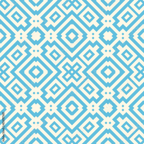 Ethnic abstract background. Seamless pattern with symmetric geometric ornament. Ornamental wallpaper. Vector illustration