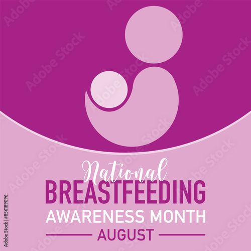 National Breastfeeding month calligraphic banner design background. poster, card concept idea. Health awareness vector template.