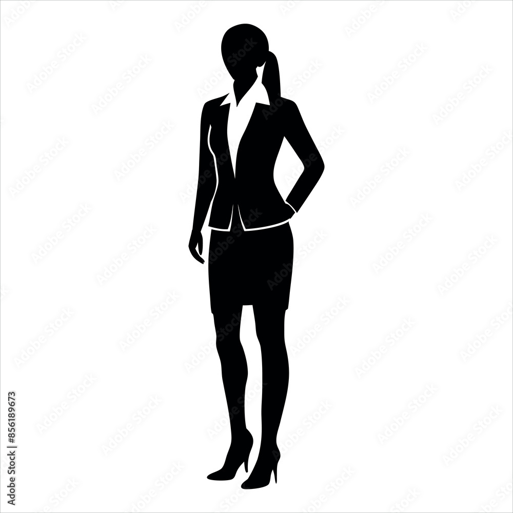 Fototapeta premium Office Woman Worker Character Vector Illustration