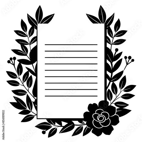 black and white frame letter vector illustration