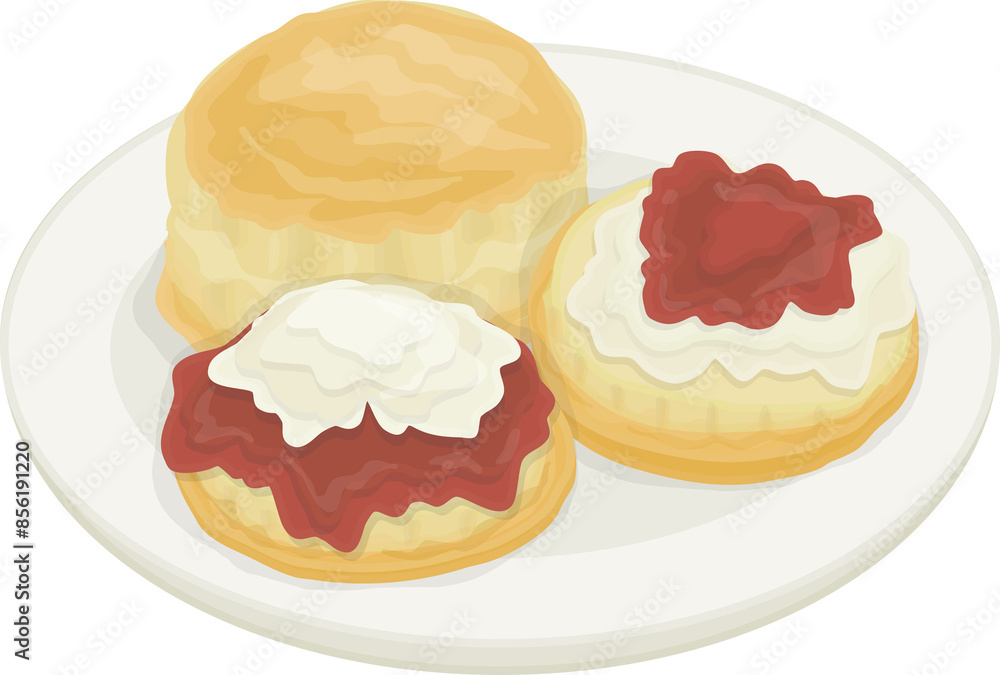 British Food Scones Illustration British Food Scones Illustration