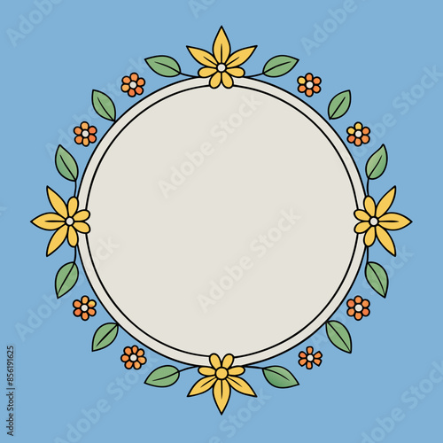 Beautiful Flower Design Frame Vector Illustration