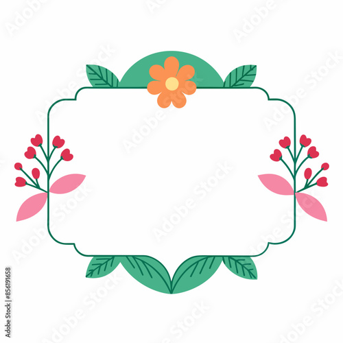Beautiful Flower Design Frame Vector Illustration