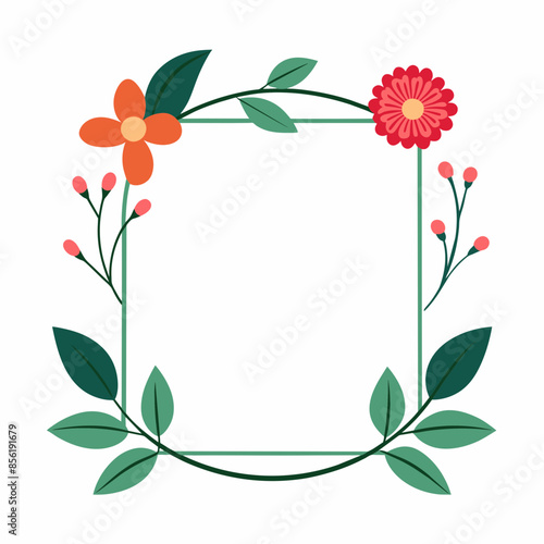 Beautiful Flower Design Frame Vector Illustration