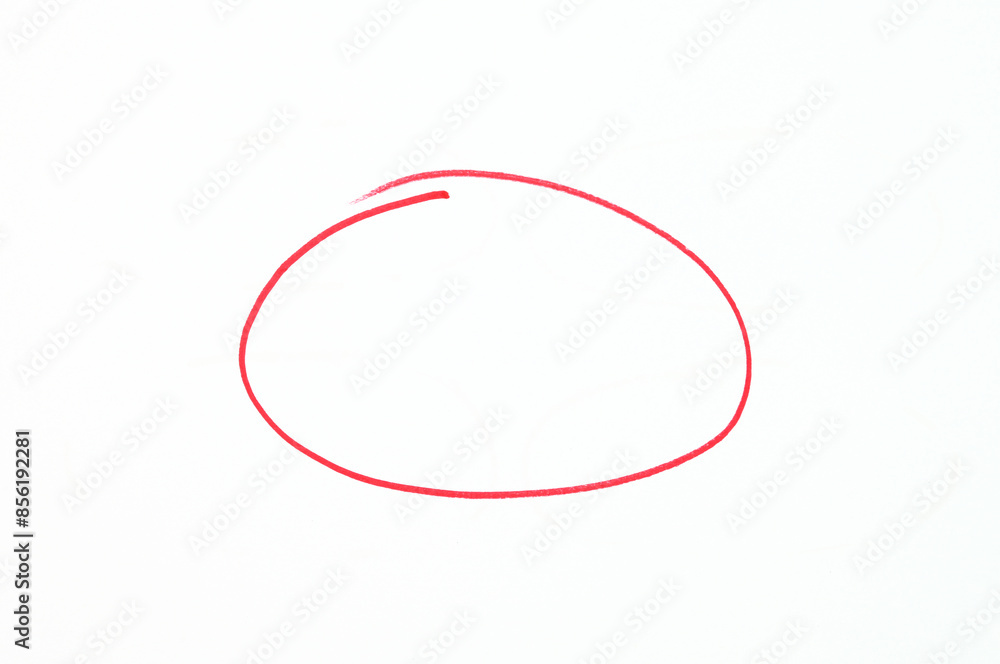 Red highlighted circle on a white background. Red highlighted circle on a white background.