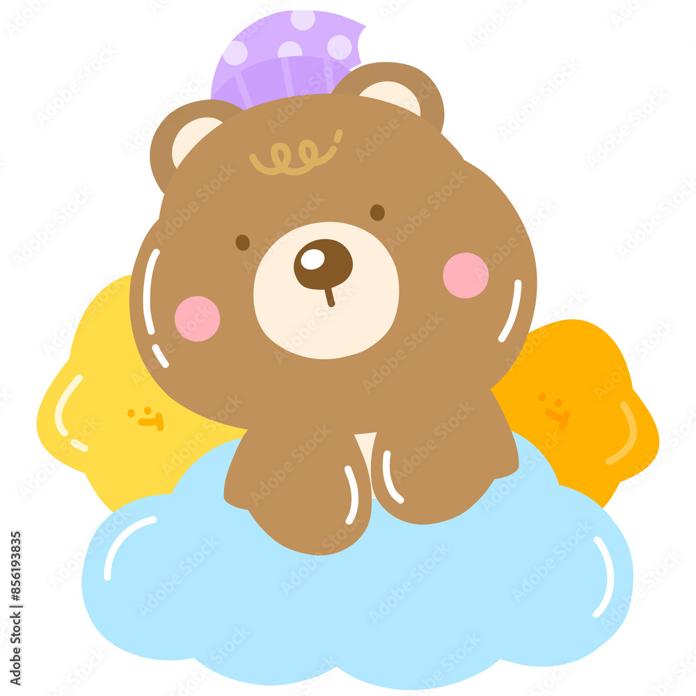 Baby bear sleeping on the cloud Baby bear sleeping on the cloud