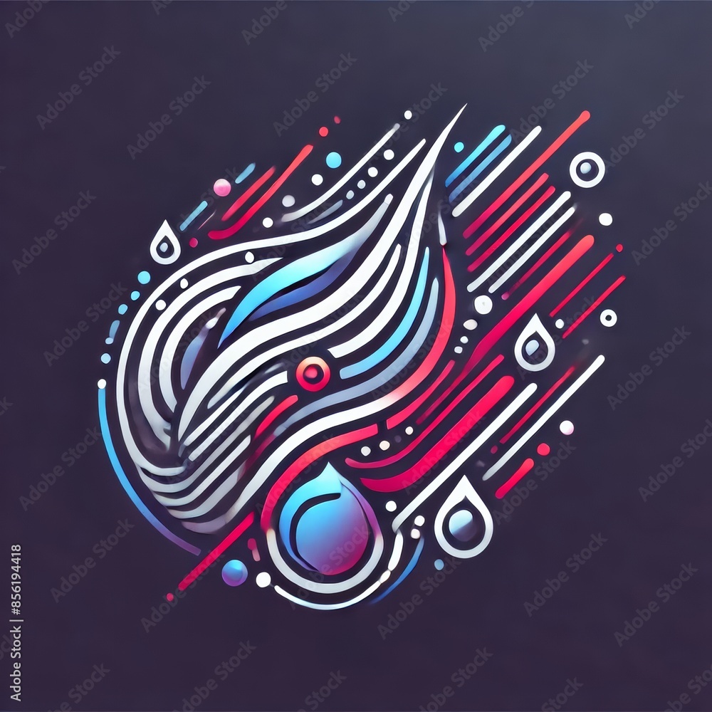 Futuristic water logo with vibrant fluid lines Futuristic water logo with vibrant fluid lines