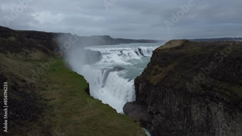 Wallpaper Mural Witnessing the Power of Gullfoss Waterfall in Iceland Torontodigital.ca