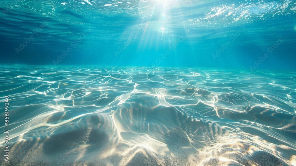 Fototapeta premium Sunlight Penetrating Clear Ocean Water