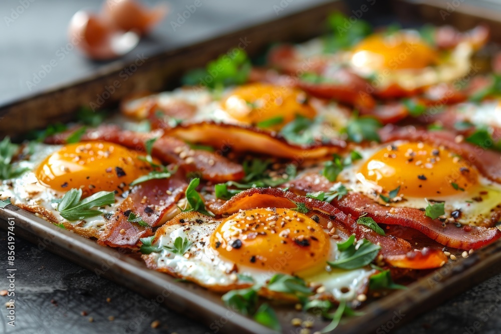 Baked Eggs and Crispy Bacon Breakfast Tray Baked Eggs and Crispy Bacon Breakfast Tray