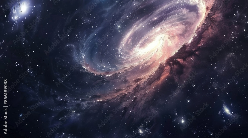 Abstract space background featuring swirling galaxies and cosmic dust, capturing the beauty of the universe. Abstract space background featuring swirling galaxies and cosmic dust, capturing the beauty of the universe.