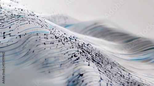 Wallpaper Mural Dynamic wave with connected dots and lines on a white background. Digital wave background concept. Abstract technology background. Big data visualization. 3D rendering Ultra HD 4K Torontodigital.ca