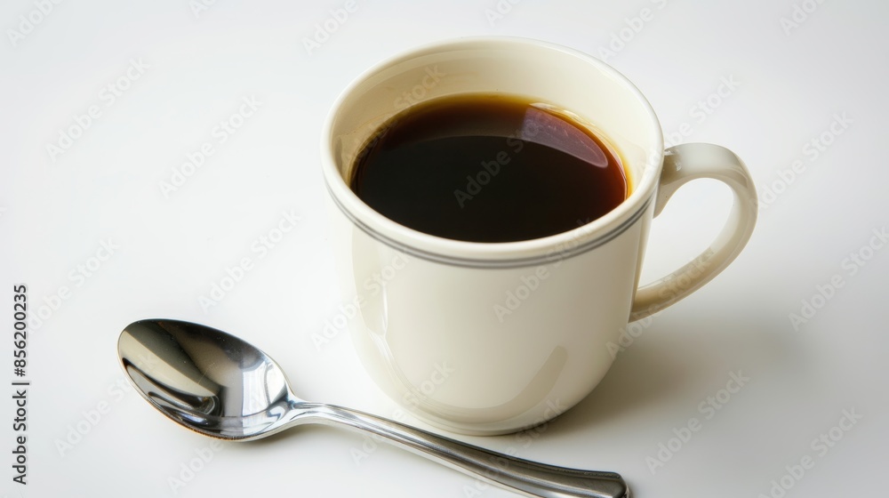 Morning Coffee Break on a White Background Generative AI