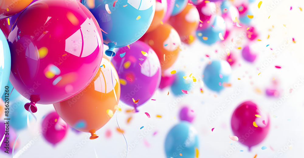 Colorful balloons on a white background. Birthday party decoration Colorful balloons on a white background. Birthday party decoration