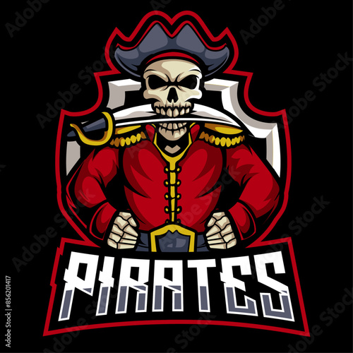Illustration of Pirates mascot gaming logo design