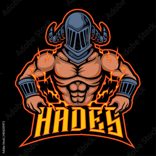 Hades mascot logo cartoon illustration vector