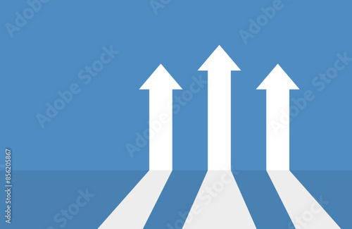 Up arrow vector icons. Line and solid right arrow symbol. Logo for business, marketing, finance. Revenue growth, direction of movement