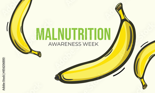 Malnutrition awareness week. background, banner, card, poster, template. Vector illustration.