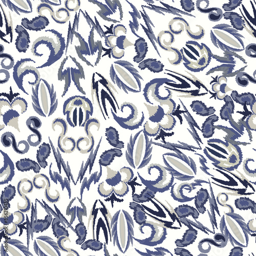 abstract seamless motif fabric patterns, abstract ikat, carpet, fabric, batik	
