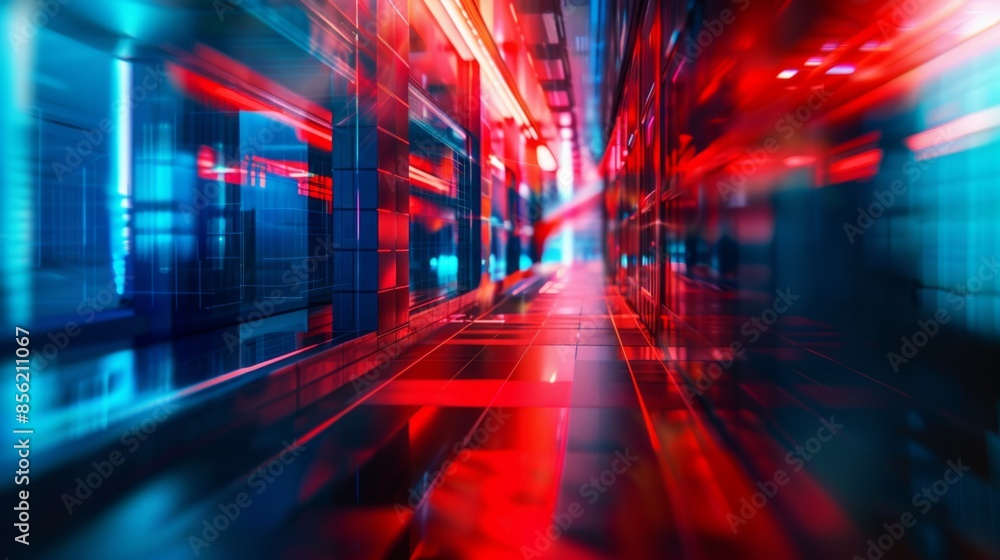 in the technological space, blue and red. Technology, modern, future background. in the technological space, blue and red. Technology, modern, future background.