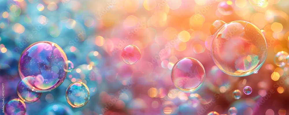 Vibrant bubbles in an abstract, dreamy background Vibrant bubbles in an abstract, dreamy background