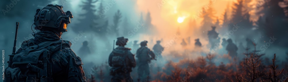 Communication HUD between squad members, with audio waveforms Communication HUD between squad members, with audio waveforms