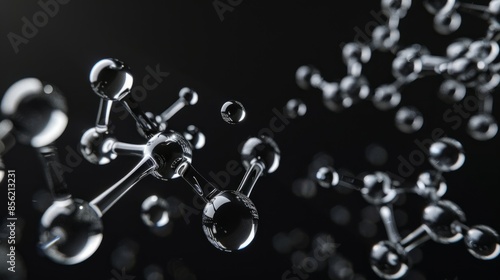 Wallpaper Mural molecule in the style of an engraving on a black background  Torontodigital.ca