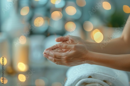 Wallpaper Mural Serene Hand Massage Session in Modern Spa with Soft Lighting and Calming Ambiance Torontodigital.ca