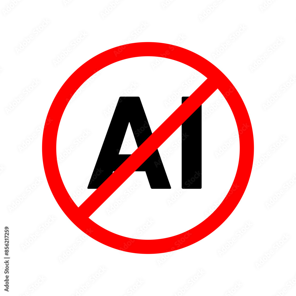 No AI Sign Icon Perfect for Technology and Privacy Themes No AI Sign Icon Perfect for Technology and Privacy Themes