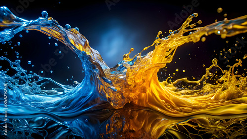 Collision, Splashing and Dancing Rainbow Water