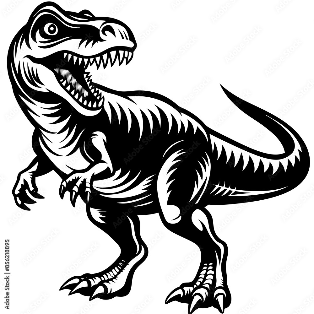 Tyrannosaurus dinosaur silhouette vector illustration
Tyrannosaurus dinosaur silhouette vector illustration
