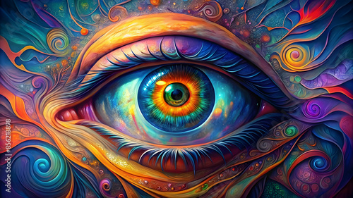 Colorful eye painting art