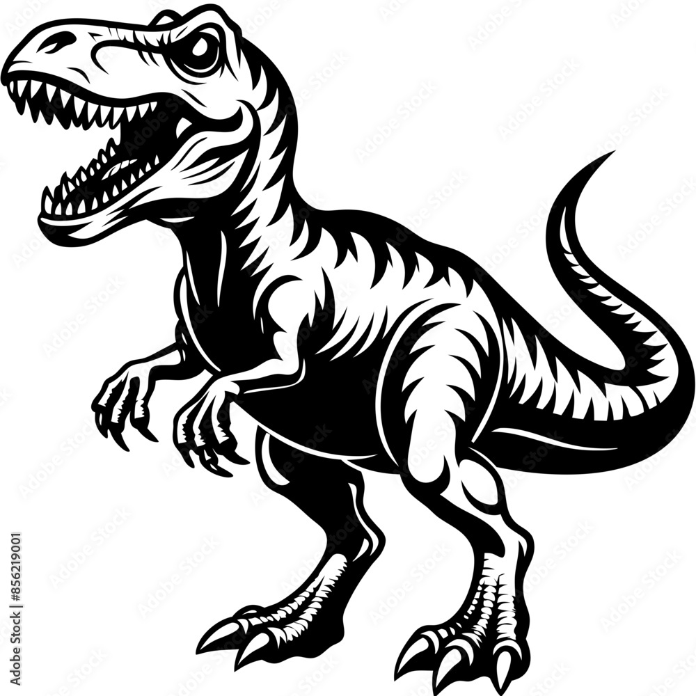 Tyrannosaurus dinosaur silhouette vector illustration
Tyrannosaurus dinosaur silhouette vector illustration