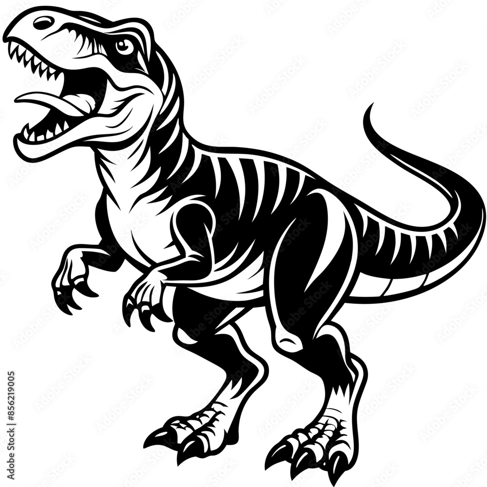Tyrannosaurus dinosaur silhouette vector illustration
Tyrannosaurus dinosaur silhouette vector illustration