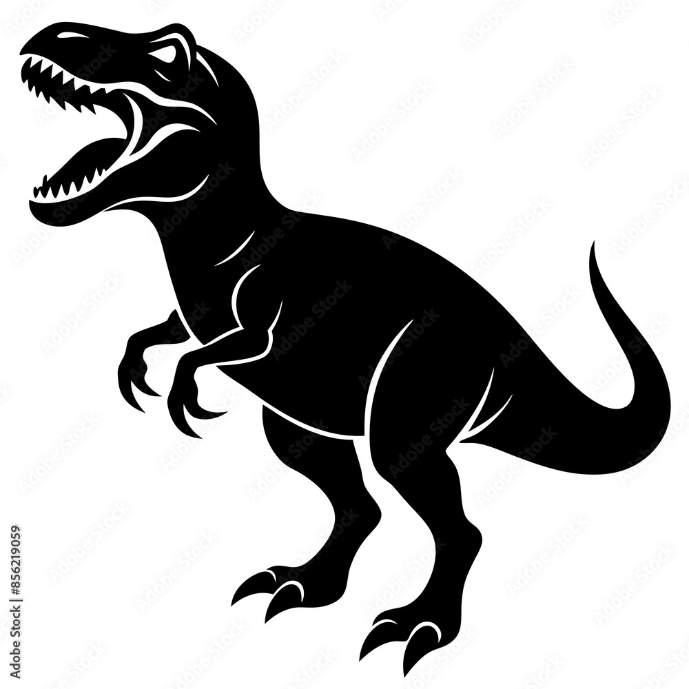 Tyrannosaurus dinosaur silhouette vector illustration
Tyrannosaurus dinosaur silhouette vector illustration