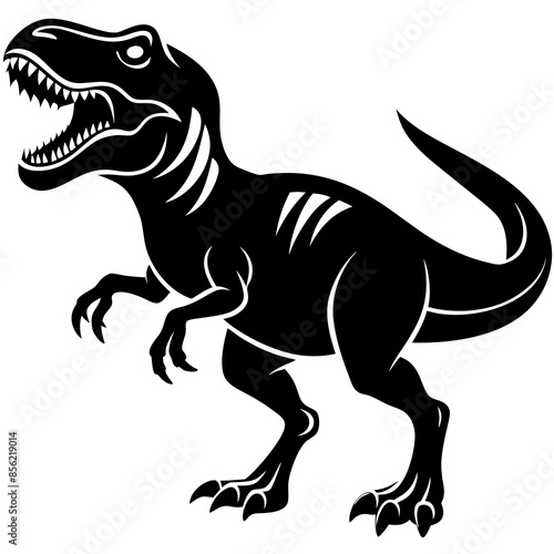 Tyrannosaurus dinosaur silhouette vector illustration

