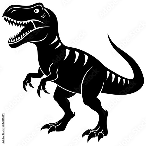 Tyrannosaurus dinosaur silhouette vector illustration
