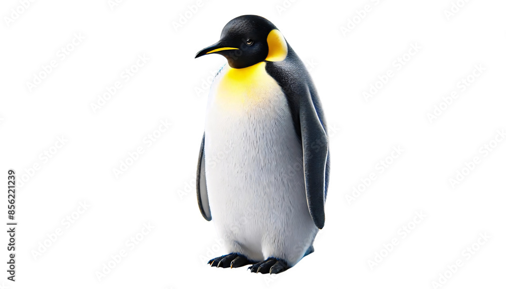 Fototapeta premium A Emperor penguin standing on a transparent background