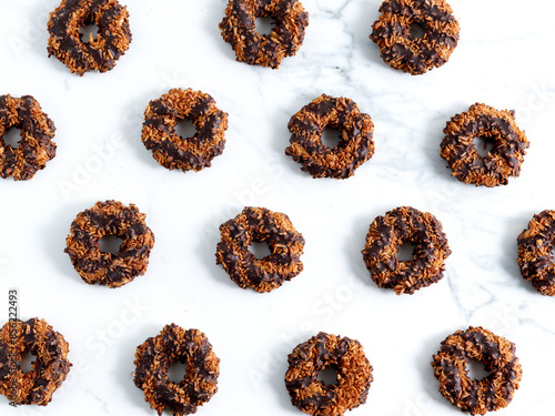 Girl Scout Cookies Samoa on Light Background