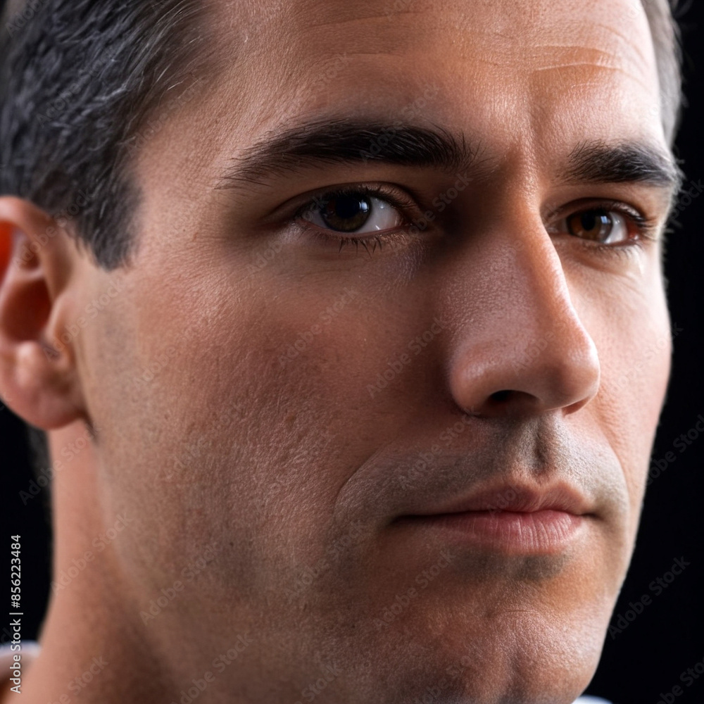 Obraz premium Close-up portrait of a man with serious expression