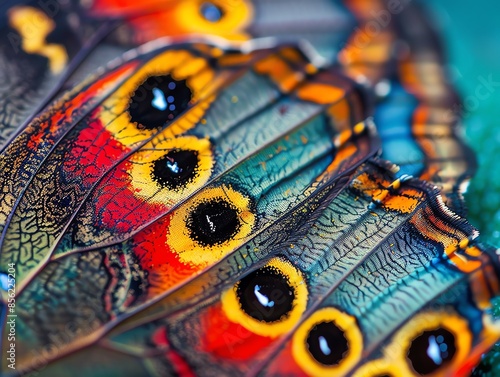 Butterfly wings in vivid colors, macro closeup, Wings, Nature s delicate beauty captured in detail